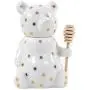 PIPPA & HADLEY Honey Jar Pot w/Wood Dipper & Lid | Ceramic Storage Container for Home & Kitchen | Decorative Canister
