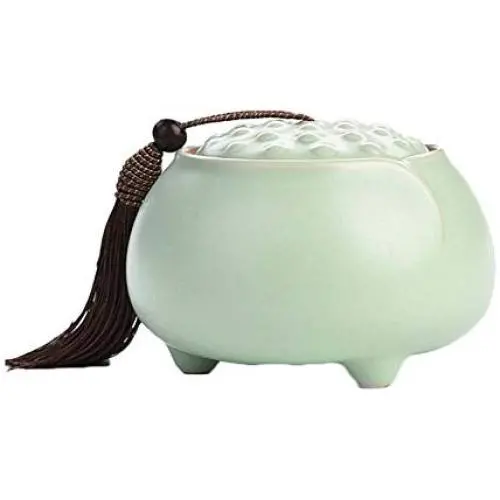 Ceramic Tea Storage Container Kitchen Storage Canister Jar for Candy Coffee - 9 x 11.5 cm/3.5 x 4.5 inches - 07