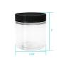 ljdeals 8oz Clear PET Plastic Jars with Lids, Refillable Empty Round Containers, Pack of 12, BPA Free, Made in USA, 12 Labels, Perfect for Kitchen, Cosmetic, Lotion, Personal Care Products and more