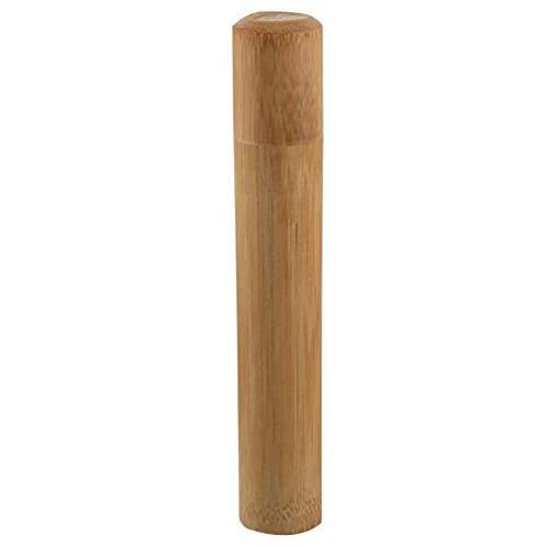 Tea Canister Bamboo Container Handmade Holder Jar und Storage Box Portable Lid Natural(2.5x15.5cm)