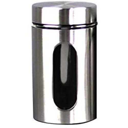 Packaging Stainless Steel Glass Box Tube with Window Tea Coffee Sugar Nuts Airtight Jar Storage Glass Container Bin,8.3cm10.5cm,White