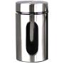 Packaging Stainless Steel Glass Box Tube with Window Tea Coffee Sugar Nuts Airtight Jar Storage Glass Container Bin,8.3cm10.5cm,White