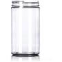 32 Oz Plastic Jars with lids, wide mouth, Bulk Pack of 6, Clear Round Jar &amp; White Lid,-Made in USA