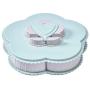 Snack Box | Rotating Bloom Flower Design Candy Food Storage Box Jewelry Organizer 5-Compartment - BPA Free - Freezer and Dishwasher Safe????? (Blue)