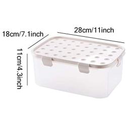 Grain Storage Box,Household Kitchen Plastic Withcovered Transparent Jar Miscellaneous Grain Storage Cans for Grains Storage,White