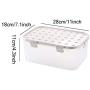 Grain Storage Box,Household Kitchen Plastic Withcovered Transparent Jar Miscellaneous Grain Storage Cans for Grains Storage,White