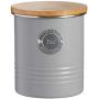 Typhoon Living Airtight Tea Storage Canister with Bamboo Lid, Grey, 1 Litre