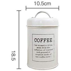 Metal Colorful Seal Storage Jar Classical Minimalist Nordic Desktop Storage Bottle Home Organizer Coffee Sugar Tea Container,White Coffee