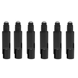 6PCS 5ml Upscale Glass Roll-on Bottles with Lid and Stainless Steel Roller Ball Empty Refillable Essential Oil Perfume liquids Roller Bottles Vial Portable Container Pot Jar (black)