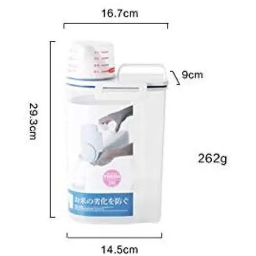 storage jar Grain container Food container Storage Box,Sealed rice storage box, insect proof and moisture proof kitchen grain with measuring cup storage box storage jar Grain container Food container Storage Box,Sealed rice storage box, insect proof and moisture proof kitchen grain with measuring cup storage box