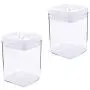 2 Stück Kunststoff Transparente Versiegelte Dose Food Storage Behälter Snacks Container für Nüsse Tee Gewürze (1,3L)