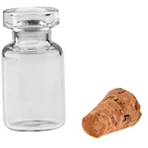 Mini Klar Glasflaschen Beutel Leere Probenbehälter mit Stopfen, für Hochzeiten, Wunschflasche, 50 Stück 0,5 ml