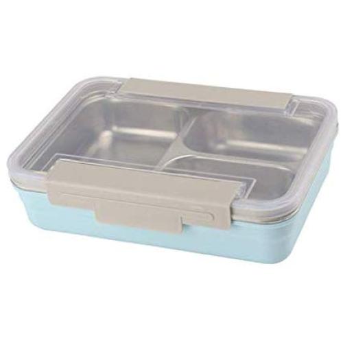 Lcxliga Bento Box Picnic Outdoor Activity Travel Kitchen Food Storage Stainless Steel Heat Insulation Container Lunch Box(blue)