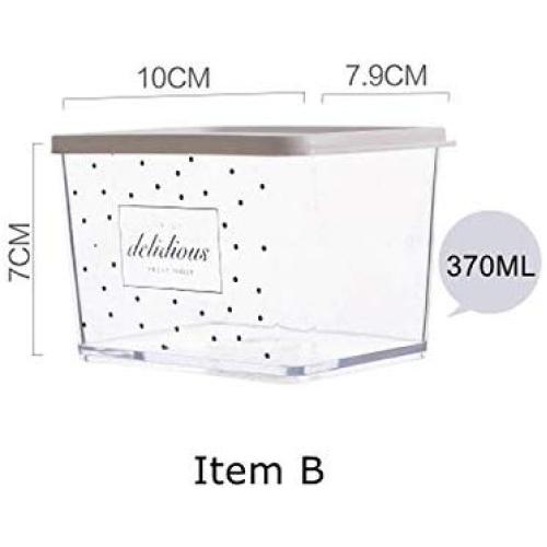 Plastic Sealed Kitchen Storage Box Transparent Food Cans Grain Dried Fruit Jar Cookie Tank Organizer Tools,Itme B