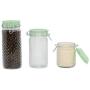 Amici Home Jade, A7CT003AS3R, Emma Hobnail Hermetic Preserving Glass Canisters, Assorted Set of 3 Sizes