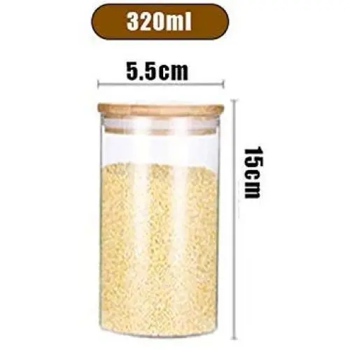 Bouteilles en verre, bocaux fermés, contenants de cuisine pour stockage des épices, bonbons, thé, boîtes de rangement, Z3 5,5x15cm