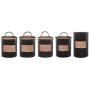 Premier Housewares Hammered Steel Storage Jar Biscuit Canister, 14x14x17cm, Black