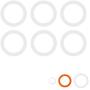 Argon Tableware Silicone Seals Rings for Glass Storage Jars - 77mm - for Jar Sizes 125ml to 200ml - White - Pack of 6
