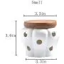 Lucky lu White Garlic Ginger Keeper Vented Ceramic Storage Container Hollow Ceramic Storage Tank Bamboo Cover Kitchen Storage Container (Small)