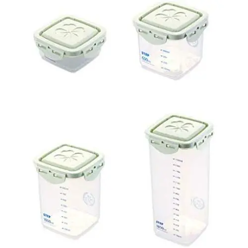 Boîtes de Conservation Alimentaire Food Savers 4 Packs, 240/650/1000/1800ml - Boîtes de Rangement en Plastique Scellées Superposables - Couleur : A Boîtes de Conservation Alimentaire Food Savers 4 Packs, 240/650/1000/1800ml - Boîtes de Rangement en Plastique Scellées Superposables - Couleur : A