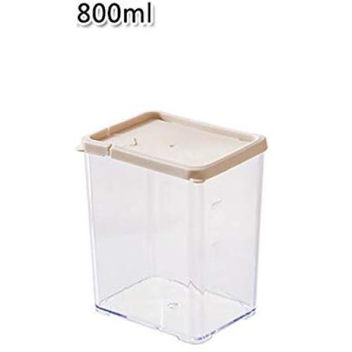 Square Plastic Canisters, Transparent Storage Sealed jar Pack of 3-D 800mlx3