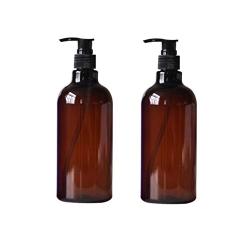 XINGZI 500ml 17oz Empty Refillable Plastic Pump Bottles Jars Containers with White Pump Tops for Makeup Cosmetic Bath Shower Shampoo Toiletries Liquid Containers Leak Proof Set of 2