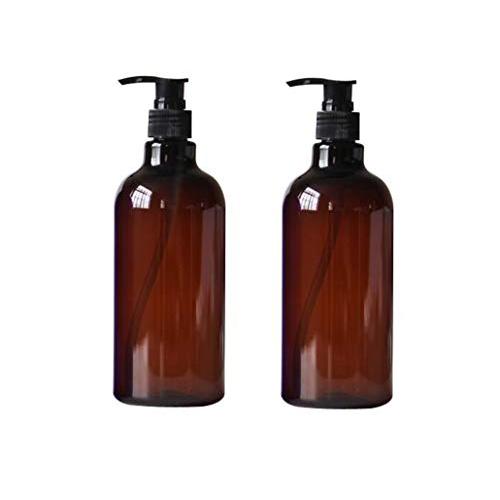 XINGZI 500ml 17oz Empty Refillable Plastic Pump Bottles Jars Containers with White Pump Tops for Makeup Cosmetic Bath Shower Shampoo Toiletries Liquid Containers Leak Proof Set of 2