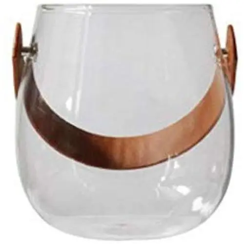 Unique Nordic Glass Storage Jar Bottle With Leather Handle Minimalist Desk Storage Bottle Organizer Flower Vase Container Decor,Low Unique Nordic Glass Storage Jar Bottle With Leather Handle Minimalist Desk Storage Bottle Organizer Flower Vase Container Decor,Low