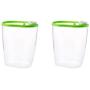 UPKOCH 3pcs Kitchen Food Containers Clear Airtight Dry Food Storage Organizer with Lids for Fridge Cabinet Baking Supplies Flour Green
