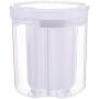 HENWERD Transparent Plastic Storage Container Multi-grain Separated with Souble Lid Rotating Cover Containers (Clear,S)