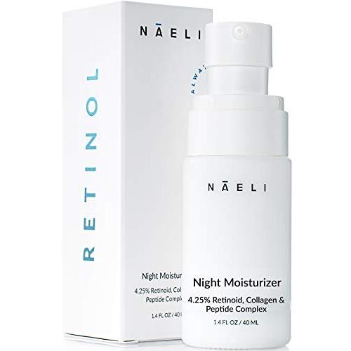 Retinol Cream for Face - 4.25% Retinoid Night Moisturizer with Collagen, Peptides & Hyaluronic Acid - Anti Aging Complex for Wrinkles & Fine Lines, 1.4 Fl oz