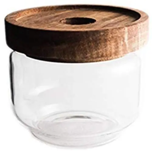 Luftbefeuchter Glasbehälter, Holzdeckel-Dosen, Süßigkeitenbehälter, Tee, Milchpulver, Trockenfrüchte und Getreidespeicherbehälter