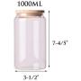 Danmu 2Pcs 1000ML Lead Free Glass Storage Jars Food Storage Jars with Airtight Wood Lids Tea Coffee Bean Jar Cookies Flour Sugar Candy Spice Container