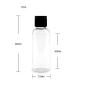 12PCS 50ml 1.7oz Empty Refillable Plastic Flip Cap Makeup Emollient Jar Pot Bottles Vial Case Container For Cosmetic Water Body Soap Shower Gel Sample Cream Emulsion Lotion Travel