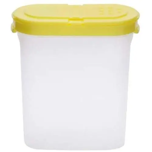 Clear Seasoning Pot Cans Spice Rack 2 Lid Condiment Bottles Pepper Shakers Box Kitchen Tools Spices Storage Jar for Cooking (Yellow)