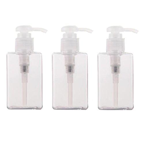 3PCS 100ml 3.4oz Empty Plastic Pump Cream Bottles Makeup Cosmetic Bath Shampoo Shower Toiletries Liquid Lotion Emulsion Bottle Travel Container (Clear)