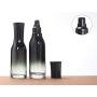 1 Pcs 40ML 1.4OZ Empty Refillable Black Gradient Color Glass Pump Press Lotion Bottle Cosmetic Storage Emulsion Essence Container Sample Dispenser Jar Pot Vial for Travel Home Use