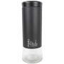 Home Basics Allaire Collection 4 Piece Food Storage Canister Set, Food Storage Container for Kitchen Counter, Sugar, Tea, Pasta, Coffee Canister with Clear Bottom, Black