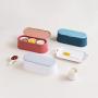 TNKML Creative Ceramic Seasoning Jar Storage Tank Kitchen Seasoning Jar Seasoning Jar Sugar Can Salt Shaker Three-Piece Spice Container Creative Gift-Red