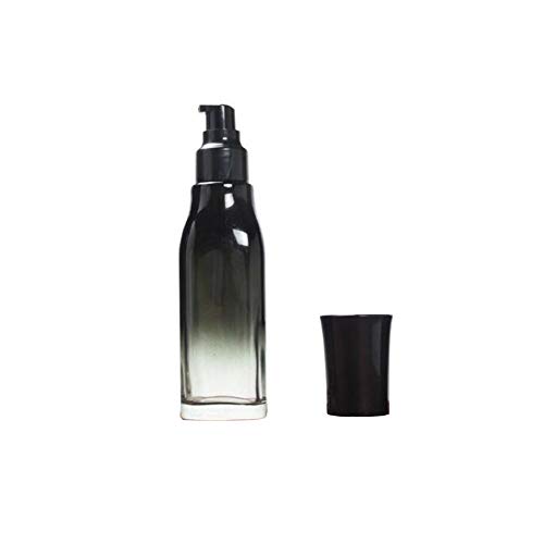 1PK (100ml/3.4oz) Black Gradient Effect Empty Glass Bottle with Pump Head Portable Refillable Bottle Makeup Packing Storage Container Jar for Lotion Essence Emulsion Essential Oils