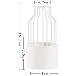 Scandinavian Ceramic Iron Wire Vase Plant Hydroponic Jar Elegance Flower Detachable Storage Jar Minimalist Desktop Decor Art Vas,Small White
