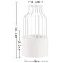 Scandinavian Ceramic Iron Wire Vase Plant Hydroponic Jar Elegance Flower Detachable Storage Jar Minimalist Desktop Decor Art Vas,Small White