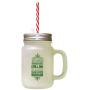 Forest GreenWhen Snows AinT It Thrilling Though Nose Gets Chilling Frosted Glass Mason Jar With Straw