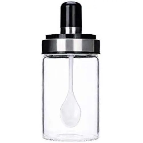 Seasoning Box Kitchen Gadgets Spice Bottle Seasoning Box Spice Storage Bottle Jars Transparent Glass Salt Pepper Cumin Powder Box Set Creative