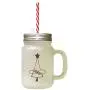 Brown Christmas Tree Style 5 Frosted Glass Mason Jar With Straw Brown Christmas Tree Style 5 Frosted Glass Mason Jar With Straw