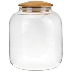 Cabilock 900ml Bamboo Lid Storage Jar Borosilicate Glass Storage Jar Candy Jar Spice Jars Glass Storage Tank for Sugar Candy Cookie