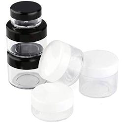 XTKID 5Pcs Plastic Small Jar Cosmetic Box Small Plastic Jar Cream Lip Balm Container Pots Cosmetic Packaging Jar (Color : White Cap, Size : 5g)