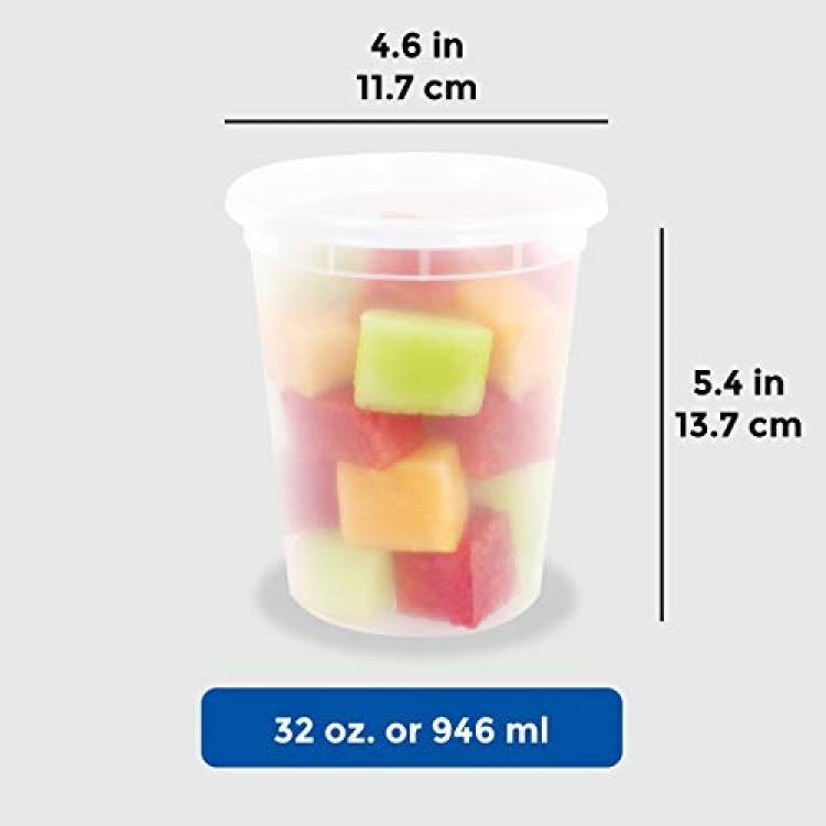 Freshware Food Storage Containers [24 Pack] 32 oz Plastic