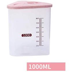 LoCbaT- 1x Storage Organizer 500ml 1000ml Grain Container Rice Box Cereal Bean Sealed With Measuring Cup Boxes Jars Bottles Jars Boxes Rice Storage Plastic Kitchen Container Beaker Bottle