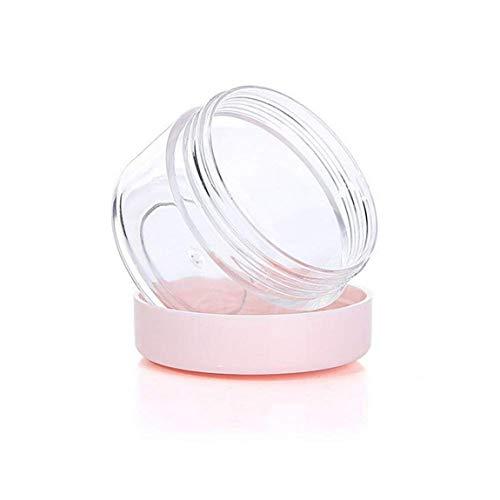 12Pcs Clear Plastic Round Jar with Pink Cap Sample Bottles Containers for Storage Food Lotion Facial Cream Mask Ointment Tea Pill Empty Refillable size 15ML